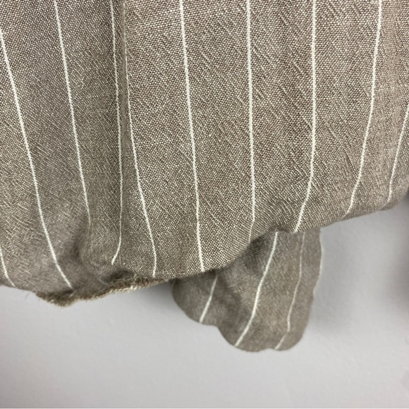 PULL & Bear Tan Striped Linen Viscose Blend Open Blazer Small - Picture 10 of 10